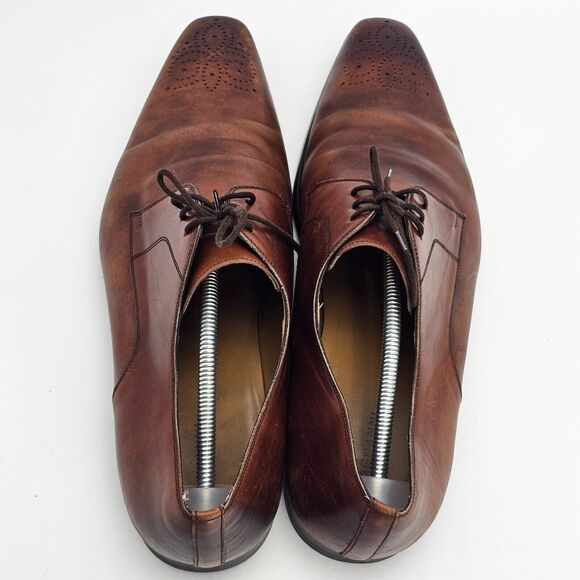 Magnanni Reko Men\'s 13M Brown Tobacco Leather Medallion Toe Oxford Shoes main image 10